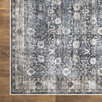 Bloom Rugs Washable Non-Slip 3' x 5' Rug - Black/Brown Traditional Area Rug for Living Room, Bedroom, Dining Room, and Kitchen - Exact Size: 3' x 5'