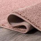Eyely UES100P-210 Supersoft Haze Solid Low-Pile Indoor Runner Rug Casual;Contemporary;Solid;Traditional, Bedroom, Kitchen, Living Room, Easy-Cleaning, Non-Shedding, 2 X 10, Pink