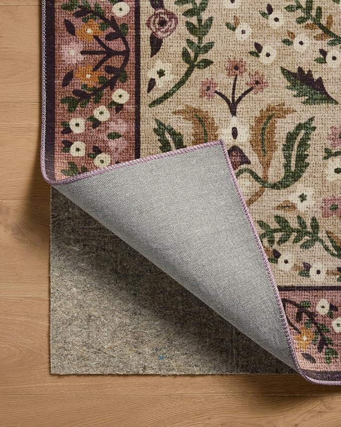 Loloi Rifle Paper Co. Canopy Collection CNP-03 Aubergine 5'-0" x 5'-0" Round Accent Rug