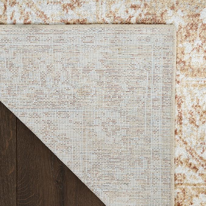 Nourison Home Astra Machine Washable Rust 4' x 6' Area Rug - Easy Clean, Non Shedding, Bed Room, Living Room, Dining Room, Kitchen (4' x 6')