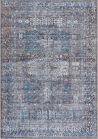 Bloom Rugs Washable 8' x 10' Rug - Slate Gray/Blue Traditional Area Rug for Living Room, Bedroom, Dining Room, and Kitchen - Exact Size: 8' x 10'