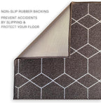 Custom Made Runner Rug for Kitchen Foyer Hallway Entry Choose Your Length Size 26 Inch Wide Geometric Lattice Design Brown Color (18 feet x 26 inch)