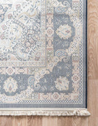 Unique Loom Narenj Collection Classic Traditional Medallion Textured Design Area Rug, 5 x 8 ft, Navy Blue/Tan