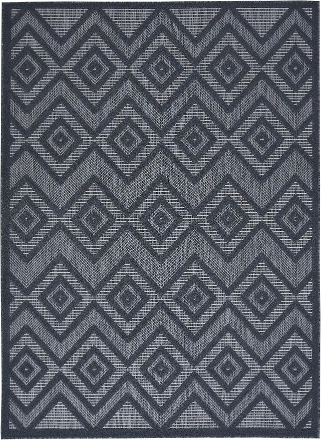 Nourison Home Versatile Navy Blue 4' x 6' Area Rug - Easy Clean, Non Shedding, Bed Room, Living Room, Dining Room, Kitchen (4' x 6')