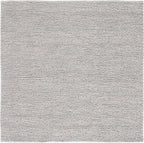 SAFAVIEH Natura Collection Area Rug - 6' Square, Silver, Handmade Wool Blend, Textured Design, Ideal for Living Room, Bedroom, Dining Space (NAT620C)