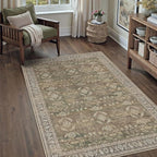 4x6 Brown Area Rug Washable Vintage Distressed Office Carpet Low Pile Entryway Non Slip Indoor Soft Retro Entrance Throw Accent Rug for Kitchen Bathroom Bedroom Dining Living Room