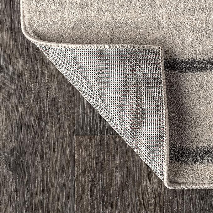 JONATHAN Y Williamsburg Minimalist Stripe Cream/Gray Indoor Area Rug, 4x6, Contemporary, Modern, Easy-Cleaning for Living Room, Bedroom, Kitchen, Pet Friendly, Non-Shedding (MOH201A-4)