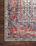Loloi Layla Collection LAY-12 Ivory/Brick 3'-6" x 5'-6" .13" Thick Accent Rug, Soft, Durable, Vintage Inspired, Distressed, Low Pile, Non-Shedding, Easy Clean, Printed, Living Room Rug