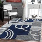GLORY RUGS Area Rug Modern Soft Hand Carved Contemporary Floor Carpet with Premium Fluffy Texture for Indoor Living Dining Room and Bedroom Area (4x6, Navy)