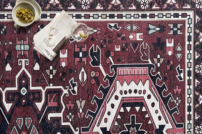 Fame Living Washable Area Rug. Modern Farmhouse. Vintage. Turkish. Bohemian. Distressed. Oriental. Traditional. Rugs for Living Room. Dining. Bedroom. Office. Entryway. Foyer. (851RR, 2'5 x 9'8)