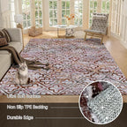 RUGSURE Washable Area Rugs, 9' x 12' - 1/6 Thick - Stain & Water Resistant Non-Slip - Perfect Resistant Rug for Living Room, Bedroom, Nursery, Pet & Child Friendly, Vibrant Colors Rugs, Purple