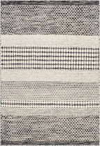 Mark&Day Wool Rugs, 4x6 Tervoort Global Black Area Rug, Blue Beige Carpet for Living Room, Bedroom or Kitchen (3'6" x 5'6")