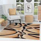 GLORY RUGS Modern Large Area Rug 8x10 Brown Swirls Carpet Bedroom Living Room Contemporary Dining Accent Sevilla Collection 4816 (8x10, Brown)