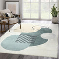 Abani Deco Collection Area Rug -Cream/Green Minimalist Design -6' x 9' - Easy to Clean - Durable for Kids and Pets - Non-Shedding - Medium Pile - Soft Feel - for Living Room, Bedroom & Office