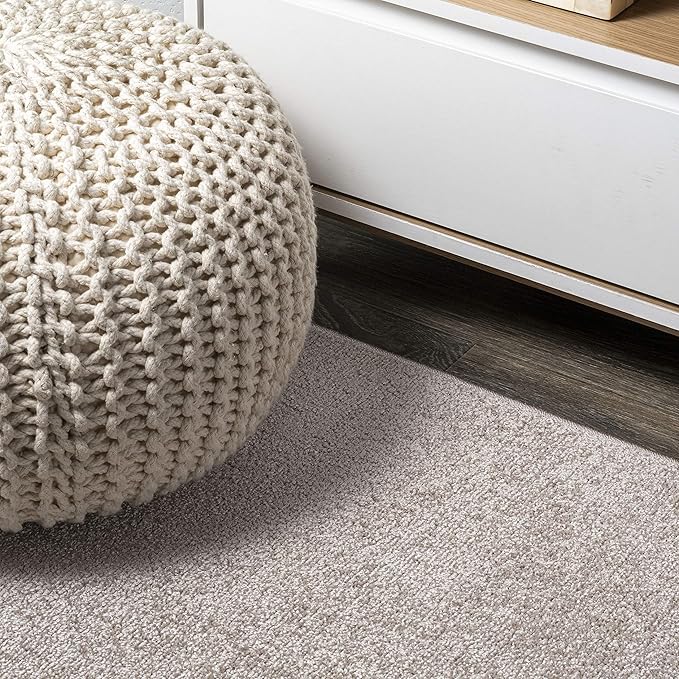 JONATHAN Y Haze Solid Low-Pile Beige Runner Rug 2x14, Coastal,Bohemian,Minimalist,Classic, Easy-Cleaning for Living Room,Bedroom,Kitchen,Pet Friendly,Non-Shedding (SEU100G-214)