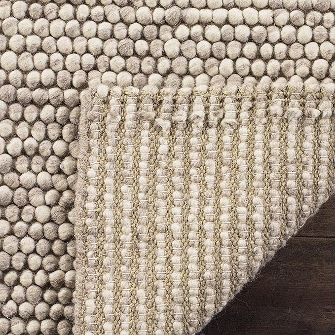 Safavieh Natura Collection Area Rug - 11' Square, Beige, Handmade Wool Blend, Textured Design, Ideal for Living Room, Bedroom, Dining Space (NAT620B)