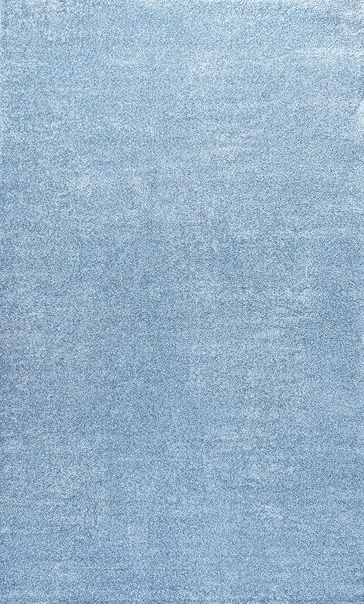 Eyely UES100F-4 Supersoft Haze Solid Low-Pile Indoor Area Rug Casual;Contemporary;Solid;Traditional, Bedroom, Kitchen, Living Room, Easy-Cleaning, Non-Shedding, 4 X 6, Classic Blue