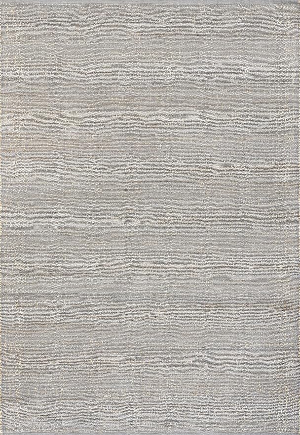 Nuloom Elfriede Handmade, Grey/Ivory, 2'6" x 6', Jute & Cotton, Textured and Earthy, High Traffic, Stain Resistant, Easy Clean, Durable Area Rug for Bedroom, Living Room, Dining, Entryway