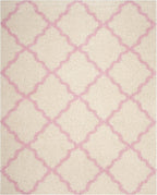 SAFAVIEH Area Rug 8x10 - Dallas Shag Collection - Large - Ivory & Light Pink, Trellis Pattern, Non-Shedding & Easy Cleaning, Plush Thick Pile, Ideal for Living Room, Bedroom, Dining Space (SGD257P)