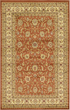 Unique Loom Voyage Collection Traditional Oriental Classic Intricate Design Area Rug (5' 0 x 8' 0 Rectangular, Terracotta/Ivory)