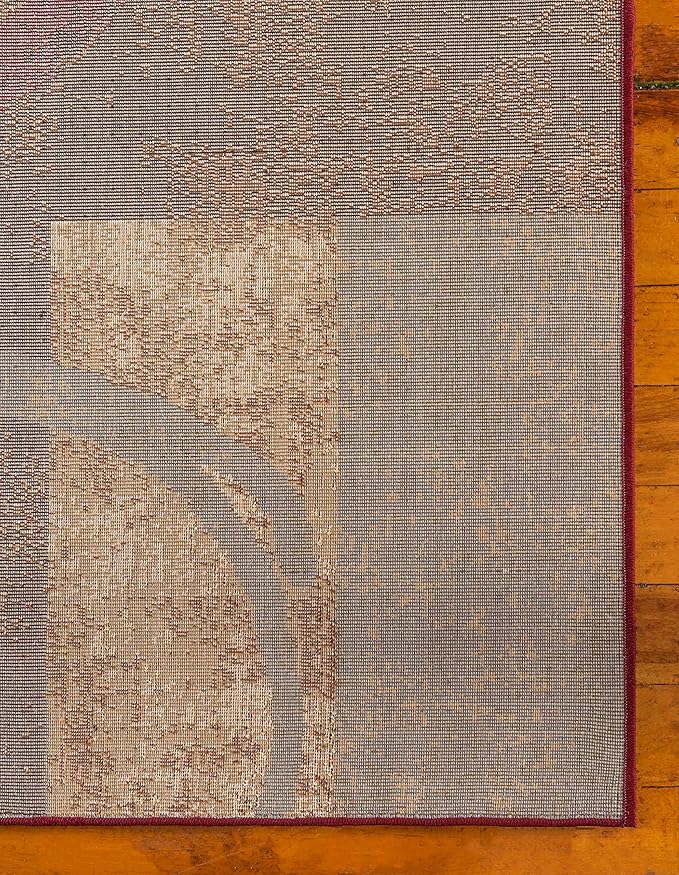 Unique Loom Barista Collection Modern, Abstract, Vintage, Distressed, Urban, Geometric, Rustic, Warm Colors Area Rug (5' 0 x 8' 0 Rectangular, Multi/Beige)