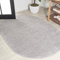 Eyely UES100K-5OV Supersoft Haze Solid Low-Pile Indoor Area Rug, Coastal, Bohemian, Minimalist, Classic, Casual for Bedroom,Kitchen,Living Room,Non Shedding,Easy-Washing, Gray, 5 X 8 Oval