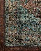 Loloi Skye Collection SKY-07 Terracotta/Sky 6'-0" x 6'-0" Round Area Rug
