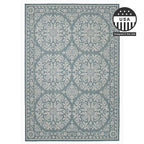 FH Home Flat Woven Outdoor Rug - Waterproof, Easy to Clean, Stain Resistant - Premium Polypropylene Yarn - Farmhouse - Porch, Deck,Balcony,Laundry Room - Marbella - Ocean - 2ft 8in x 4 ft 11in