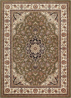 Well Woven Barclay Collection Medallion Kashan Green 8x10 Area Rug - for Living Room, Bedroom, and Dining Room