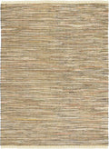 SAFAVIEH Rag Rug Collection Area Rug - 8' x 10', Yellow & Multi, Handmade Boho Stripe Cotton, Ideal for High Traffic Areas in Living Room, Bedroom (RAR121H)