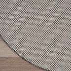 Nourison Home Courtyard Ivory Charcoal 6' x Round Area Rug - Easy Clean, Non Shedding, Bed Room, Living Room, Dining Room, Kitchen (6' x Round)