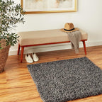 Unique Loom Solid Shag Collection Area Rug (3' 3" Square, Graphite Gray)