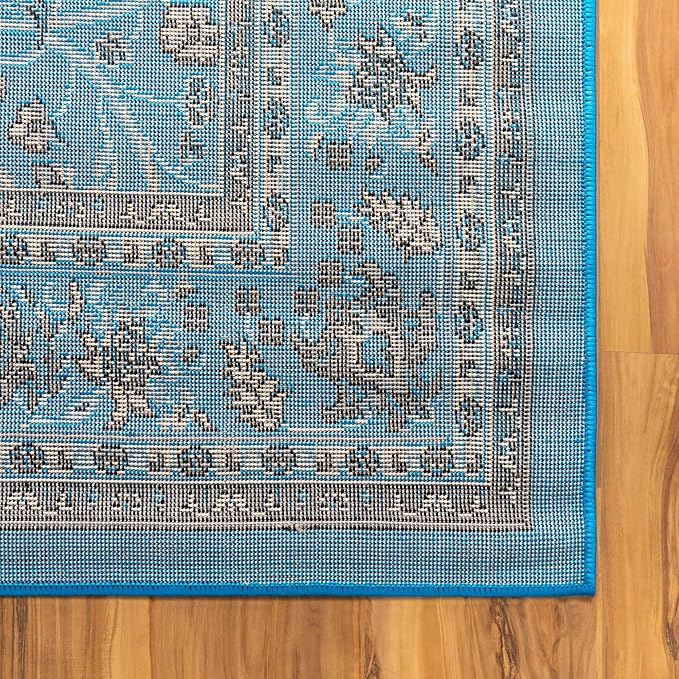 Unique Loom Sialk Hill Collection Area Rug - Washington (5' 3" x 8' Rectangle Dark Blue/Black)