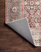 Loloi Layla Collection LAY-11 Cinnamon/Sage 3'-6" x 5'-6" .13" Thick Accent Rug, Soft, Durable, Vintage Inspired, Distressed, Low Pile, Non-Shedding, Easy Clean, Printed, Living Room Rug