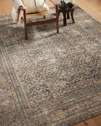 Loloi Amber Lewis Morgan Collection MOG-03 Denim/Multi 3'-6" x 5'-6" 38" Thick Accent Rug feat. CloudPile, Neutral, Room Décor, Vintage Inspired, Livingroom, Bedroom, Dining Area