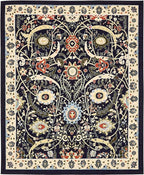 Unique Loom Espahan Collection Area Rug - Cape Cod (7' 10" x 10' Rectangle, Navy Blue/ Black)