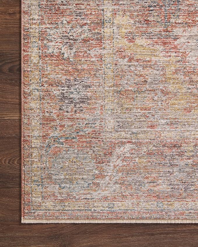 Loloi Magnolia Home by Joanna Gaines Millie Collection MIE-04 Sunset/Multi 3'-6" x 5'-6", .25" Pile Height, Accent Rug