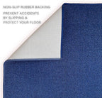 Custom Made Runner Rug Low Pile with Rubber Backing for Kitchen Foyer Hallway Entry Choose Your Length Size 26 Inch Wide Solid and Plain Dark Blue Color (2 feet x 26 inch)