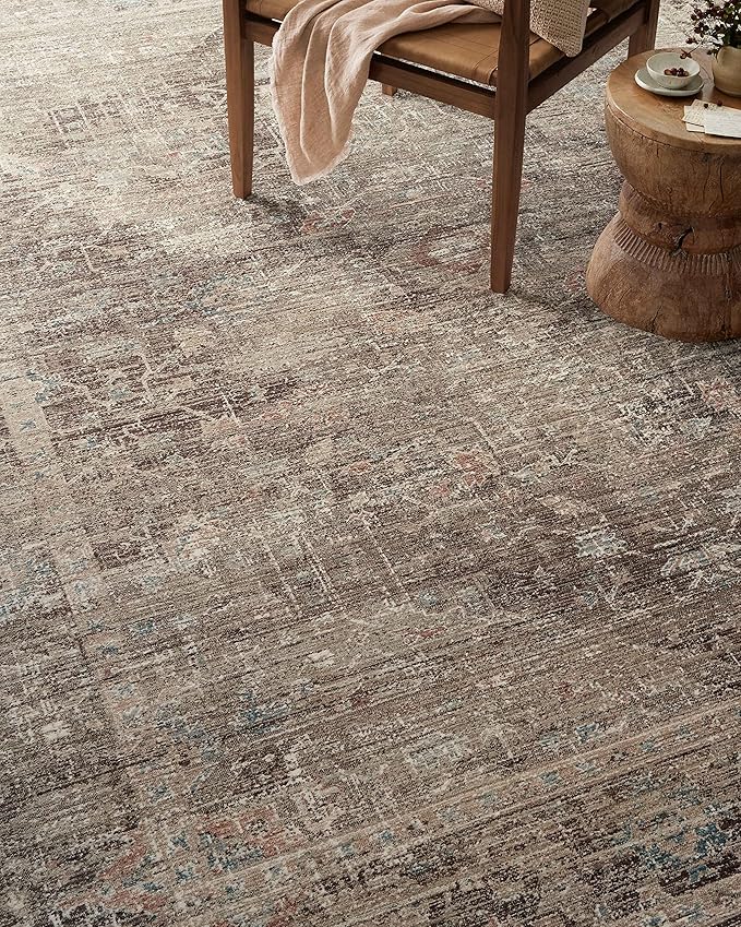 Loloi Magnolia Home by Joanna Gaines Millie Collection MIE-03 Charcoal/Dove 2'-7" x 14', .25" Pile Height, Runner Rug