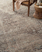 Loloi Magnolia Home by Joanna Gaines Millie Collection MIE-03 Charcoal/Dove 2'-3" x 3'-10", .25" Pile Height, Accent Rug