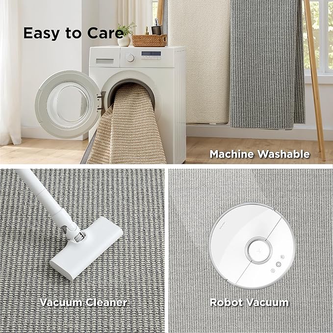 Bedsure 5x7 Faux Wool Area Rugs for Living Room, Machine Washable Carpet, Non-Slip Backing, Pet Friendly Throw Rug for Bedroom Dining Room, Gray