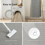 Bedsure 3x5 Faux Wool Area Rugs for Living Room, Machine Washable Carpet, Non-Slip Backing, Pet Friendly Throw Rug for Bedroom Dining Room, Gray