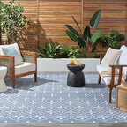 Nourison Home Nourison Essentials Blue Ivory 6' x 9' Area Rug - Easy Clean, Non Shedding, Bed Room, Living Room, Dining Room, Kitchen (6' x 9')
