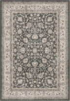 Well Woven Asha Rome Black 3'3" x 5' Area Rug - Oriental Floral Pattern, Easy Clean, Floor-Friendly Backing - for Living Room, Bedroom, and Dining Room