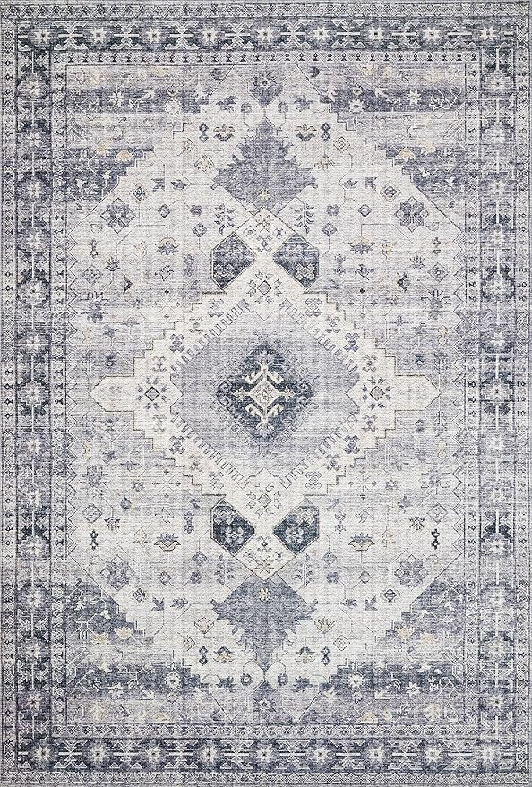 Loloi Skye Collection SKY-02 Silver/Grey 7' x 9' Oval Area Rug