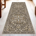 Washable Runner Rug 2x6 | Non Slip Rug Runners for Hallways, Entryways, Kitchens, Bathrooms, Bedrooms | Ultra-Soft Flannel Carpet Runners with Rubber Backing (Moss, 2x6)