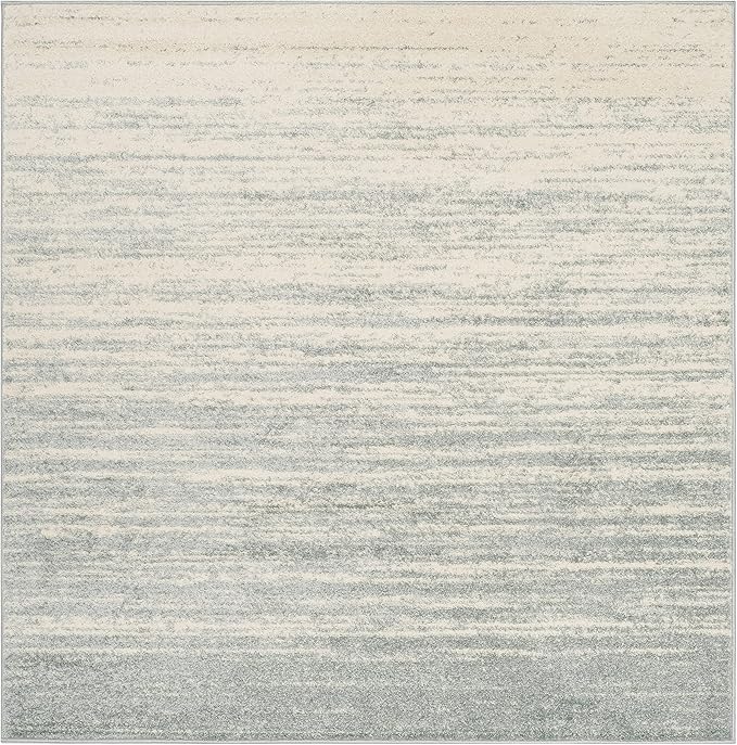 SAFAVIEH Adirondack Collection Area Rug - 5' Square, Slate & Cream, Modern Ombre Design, Non Shedding & Easy to Clean, Ideal for Living Room, Bedroom, Office, Dining Space (ADR113T)