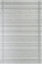 Mark&Day Wool Rugs, 2x8 Janmichael Solid and Border Gray Runner Area Rug, Grey Ivory Carpet for Hallway, Kitchen, Bedroom or Living Room (2'6" x 8' Runner)