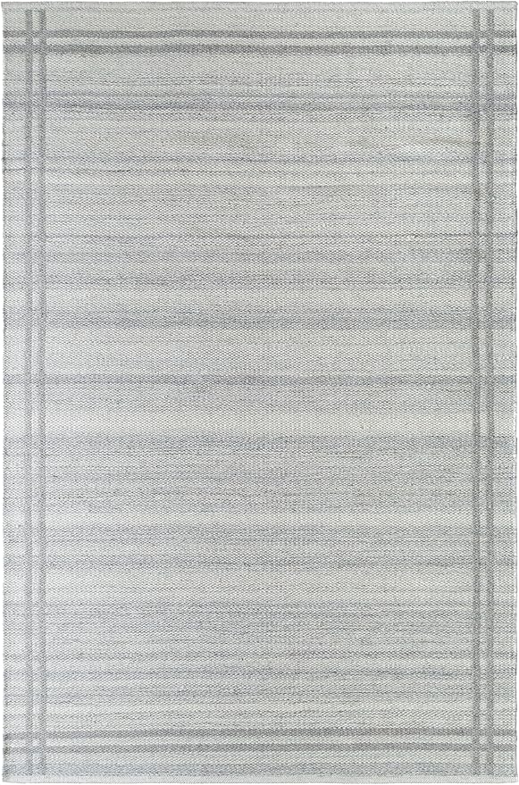Mark&Day Wool Rugs, 2x3 Janmichael Solid and Border Gray Area Rug, Grey Ivory Carpet for Living Room, Bedroom or Kitchen (2' x 3')