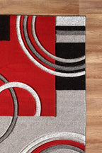 GLORY RUGS Area Rug Modern 8x10 Red Soft Hand Carved Contemporary Floor Carpet with Premium Fluffy Texture for Indoor Living Dining Room and Bedroom Area